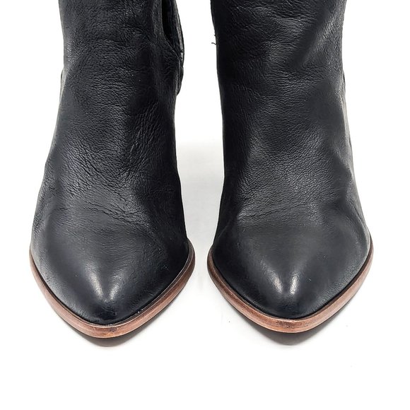 Frye Women Reina Cut Out Black Leather Western Cowboy Ankle Suede boots size 7 - Picture 5 of 12